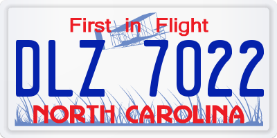 NC license plate DLZ7022