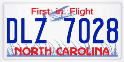NC license plate DLZ7028