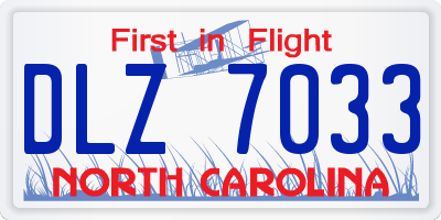 NC license plate DLZ7033