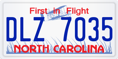 NC license plate DLZ7035