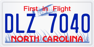 NC license plate DLZ7040