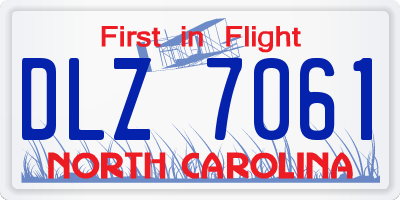 NC license plate DLZ7061