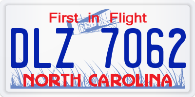NC license plate DLZ7062