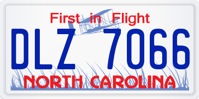 NC license plate DLZ7066