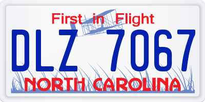 NC license plate DLZ7067