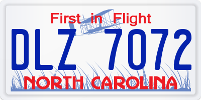 NC license plate DLZ7072