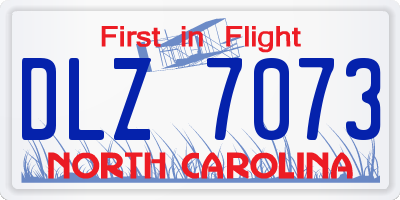 NC license plate DLZ7073