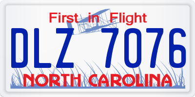 NC license plate DLZ7076