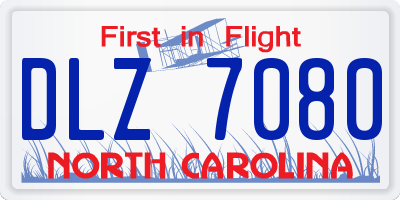 NC license plate DLZ7080