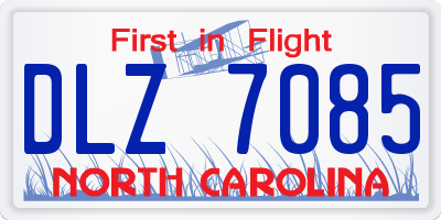 NC license plate DLZ7085