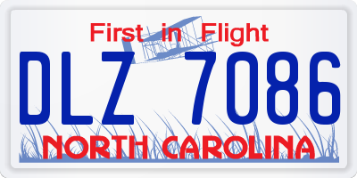 NC license plate DLZ7086