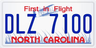 NC license plate DLZ7100