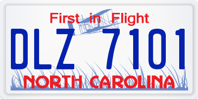 NC license plate DLZ7101