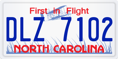 NC license plate DLZ7102