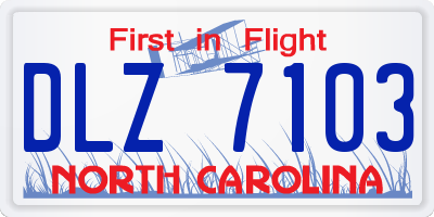 NC license plate DLZ7103