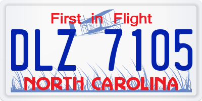 NC license plate DLZ7105