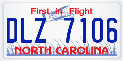 NC license plate DLZ7106