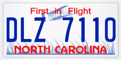 NC license plate DLZ7110