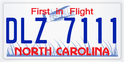 NC license plate DLZ7111