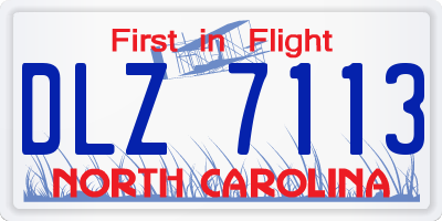 NC license plate DLZ7113