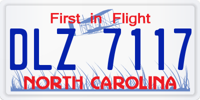 NC license plate DLZ7117