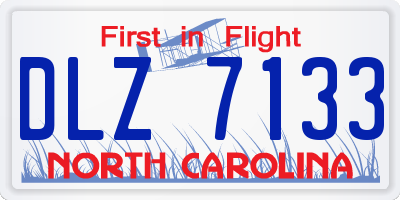 NC license plate DLZ7133