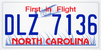 NC license plate DLZ7136