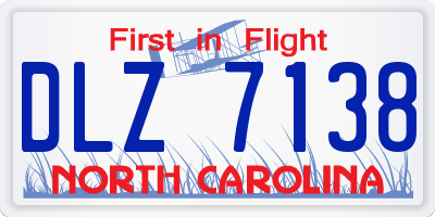 NC license plate DLZ7138