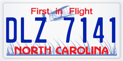NC license plate DLZ7141