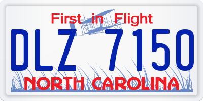 NC license plate DLZ7150