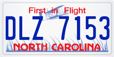 NC license plate DLZ7153