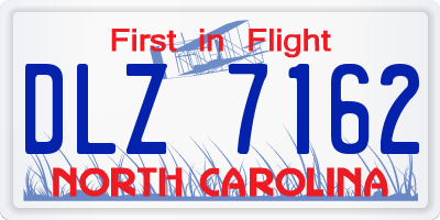 NC license plate DLZ7162