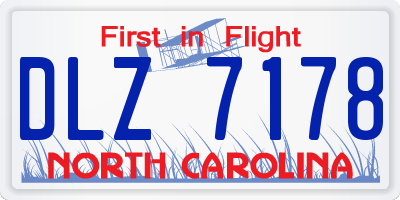 NC license plate DLZ7178