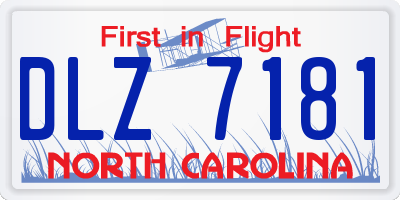 NC license plate DLZ7181