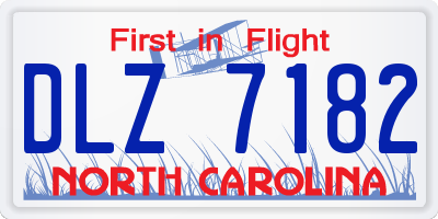 NC license plate DLZ7182