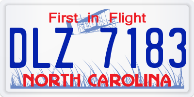 NC license plate DLZ7183