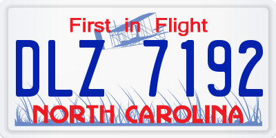 NC license plate DLZ7192