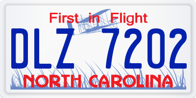 NC license plate DLZ7202