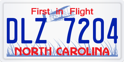 NC license plate DLZ7204