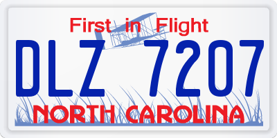 NC license plate DLZ7207