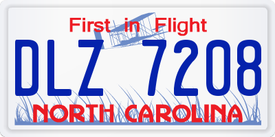 NC license plate DLZ7208