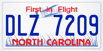 NC license plate DLZ7209
