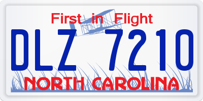 NC license plate DLZ7210