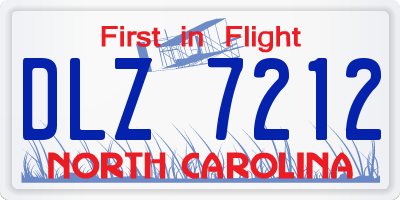 NC license plate DLZ7212