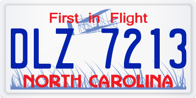 NC license plate DLZ7213