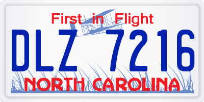 NC license plate DLZ7216