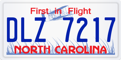 NC license plate DLZ7217