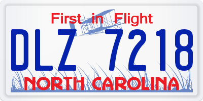 NC license plate DLZ7218