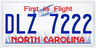 NC license plate DLZ7222