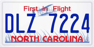NC license plate DLZ7224